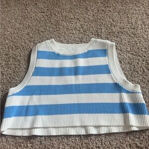 Zara Blue and White Striped Sweater